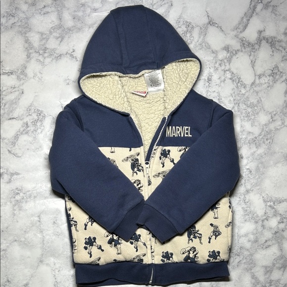 Marvel Other - Marvel Kids 5T Navy and Beige Hoodie